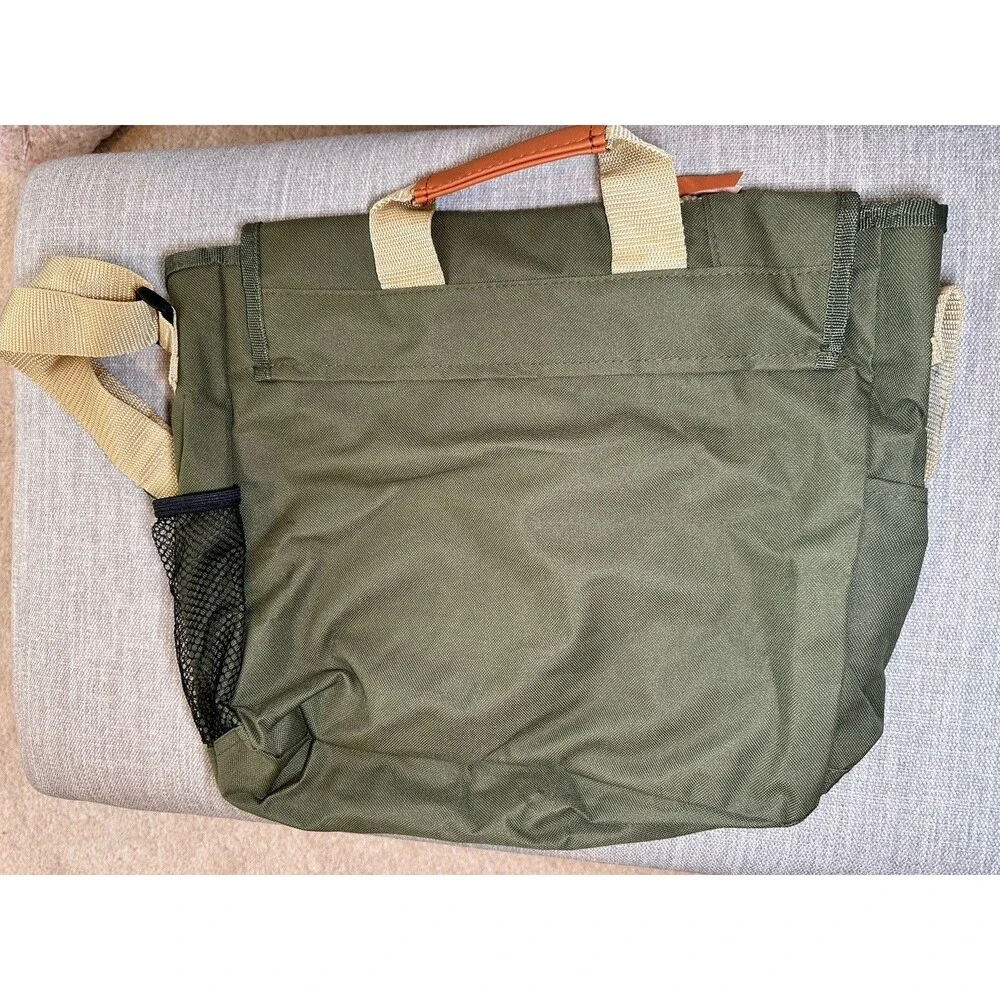 Vintage Parks & Recreation Messenger Bag Warminster Township Olive Green Canvas